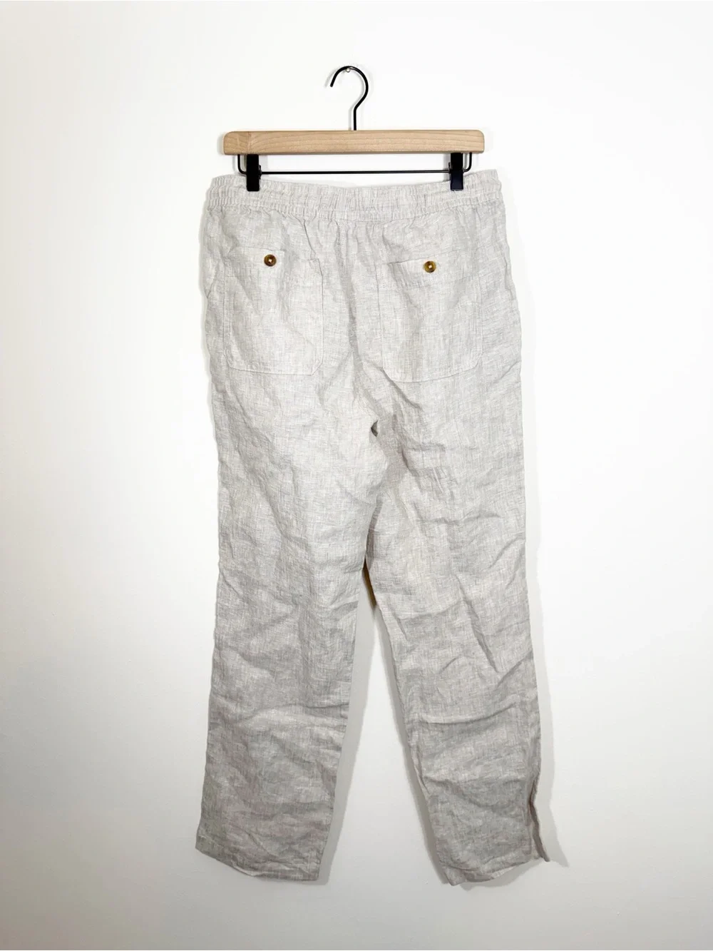 NWT Quince 100% European Linen Drawstring Beach Pants Flax Neutral Medium